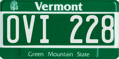 VT license plate OVI228
