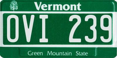 VT license plate OVI239
