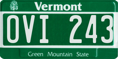 VT license plate OVI243
