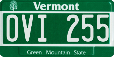 VT license plate OVI255