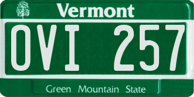 VT license plate OVI257
