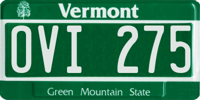 VT license plate OVI275