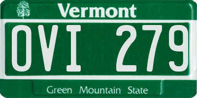 VT license plate OVI279