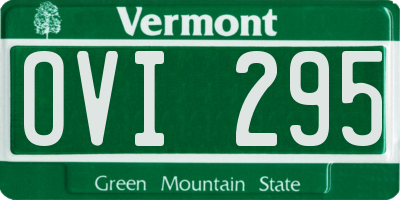 VT license plate OVI295