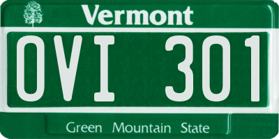 VT license plate OVI301