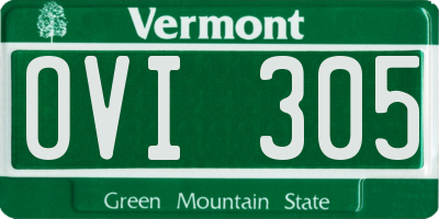 VT license plate OVI305