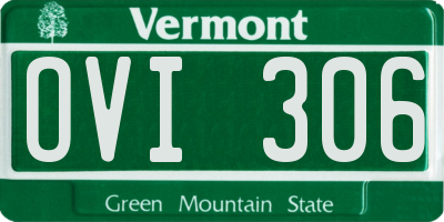 VT license plate OVI306