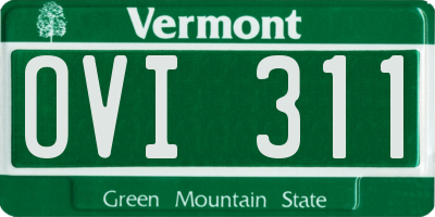 VT license plate OVI311