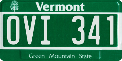 VT license plate OVI341