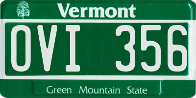 VT license plate OVI356
