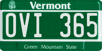 VT license plate OVI365