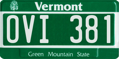 VT license plate OVI381