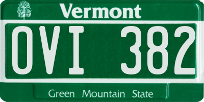 VT license plate OVI382