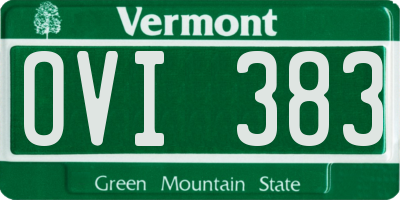 VT license plate OVI383