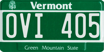 VT license plate OVI405