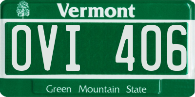 VT license plate OVI406