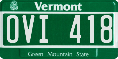 VT license plate OVI418