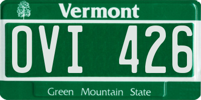 VT license plate OVI426