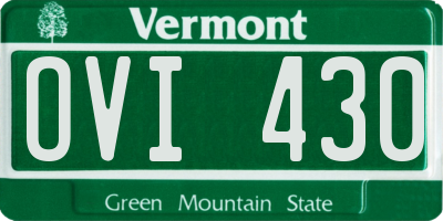 VT license plate OVI430