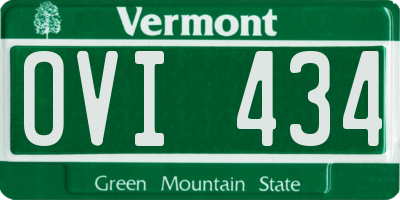 VT license plate OVI434