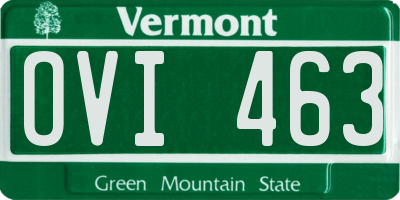 VT license plate OVI463