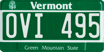 VT license plate OVI495