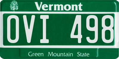 VT license plate OVI498