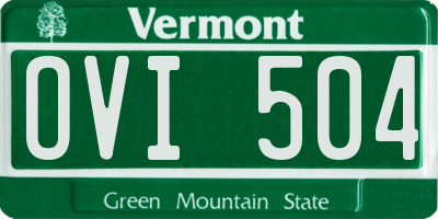 VT license plate OVI504