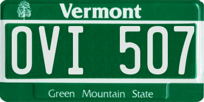 VT license plate OVI507