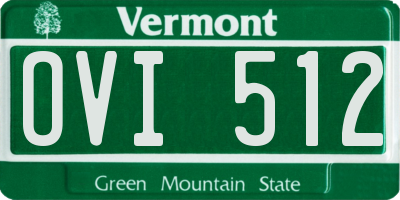 VT license plate OVI512