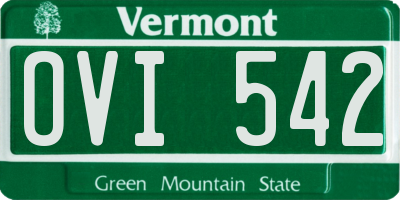 VT license plate OVI542