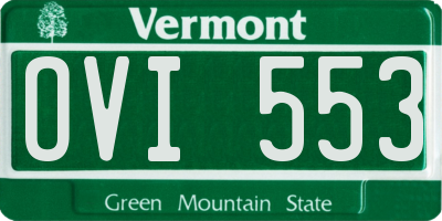 VT license plate OVI553