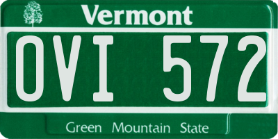 VT license plate OVI572
