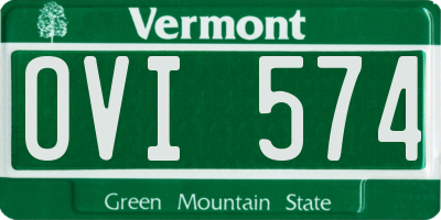 VT license plate OVI574