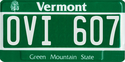 VT license plate OVI607