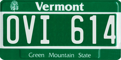VT license plate OVI614