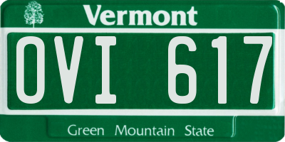 VT license plate OVI617
