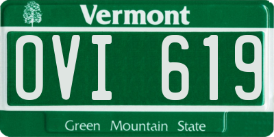 VT license plate OVI619