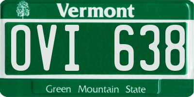 VT license plate OVI638