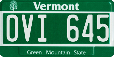 VT license plate OVI645
