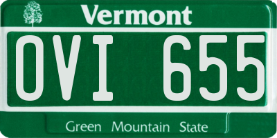 VT license plate OVI655