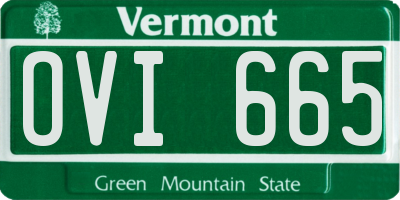 VT license plate OVI665