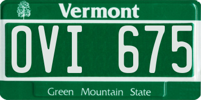 VT license plate OVI675