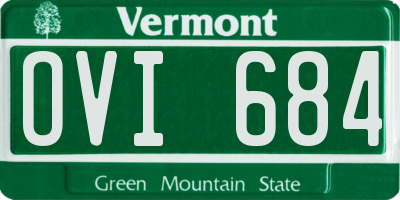 VT license plate OVI684