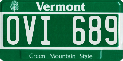 VT license plate OVI689