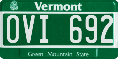 VT license plate OVI692