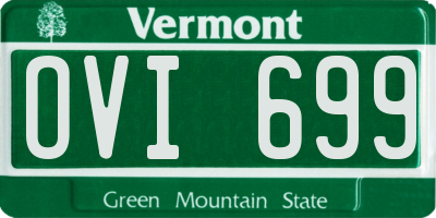 VT license plate OVI699