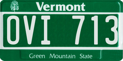 VT license plate OVI713