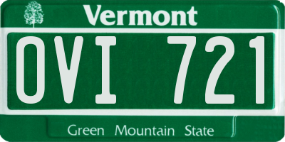 VT license plate OVI721