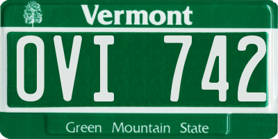 VT license plate OVI742